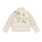 Floral Logo Embroidered Puffer Jacket