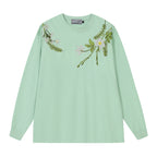 Botanical Embroidery Long Sleeve Tee