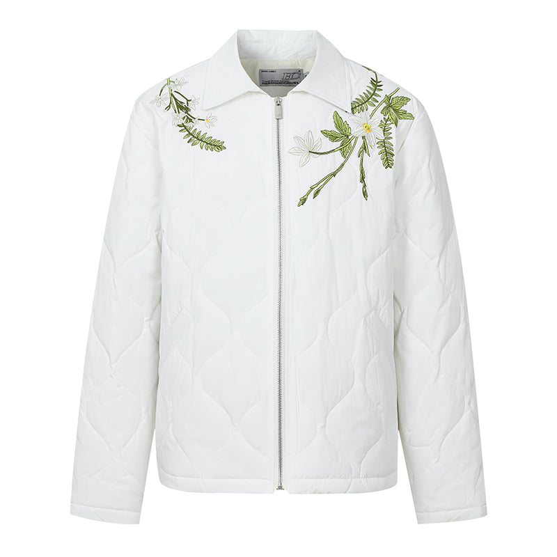 Floral Quilted Embroidery Graphene Jacket