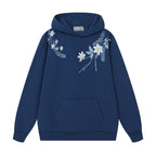Floral Embroidery Fleece Hoodie