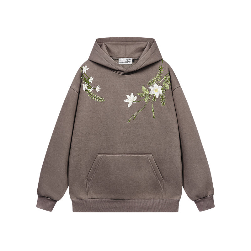 Floral Embroidery Oversized Hoodie