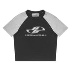 Colorblock Raglan Crop Top