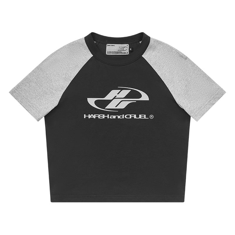 Colorblock Raglan Crop Top