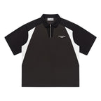 Patchwork Zipper Polo Shirt