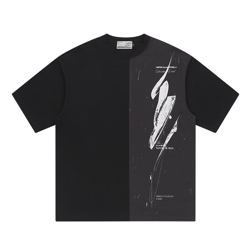 Brush Paint Half Print Tee