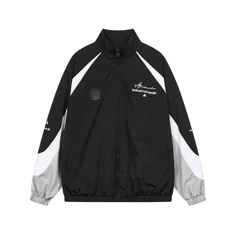 Spliced Contrast Stitching Coach Jacket