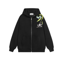 Load image into Gallery viewer, Floral Embroidery Logo Zip Up Hoodie
