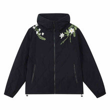 Load image into Gallery viewer, Floral Quilted Hooded Down Coat
