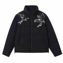 Load image into Gallery viewer, Floral Embroidery Zip HACR Down Jacket
