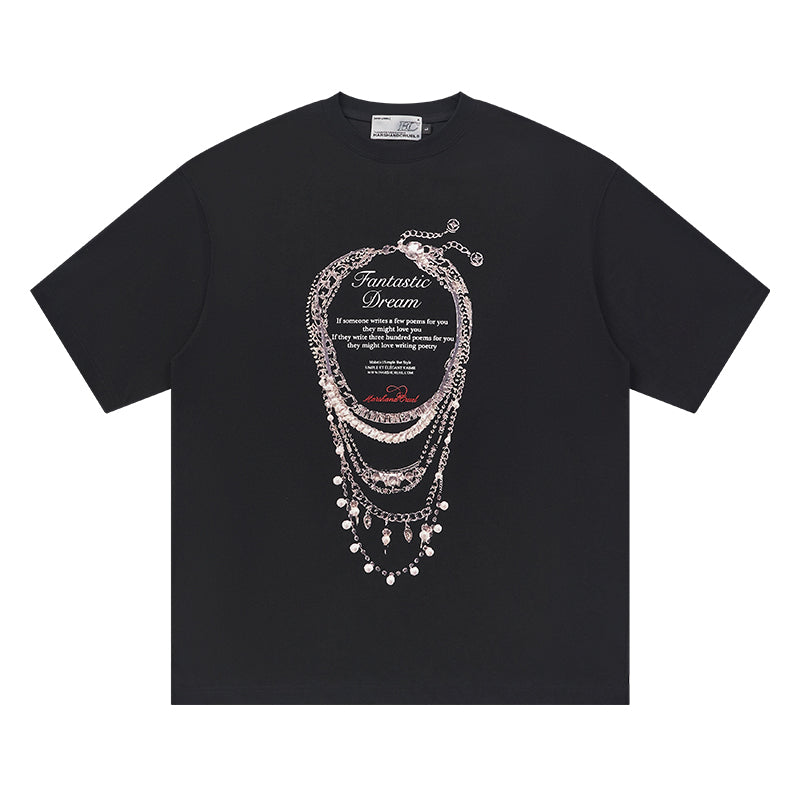 Silver Necklace Printed Tee