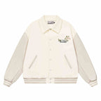 Floral Embroidered Script Baseball Jacket