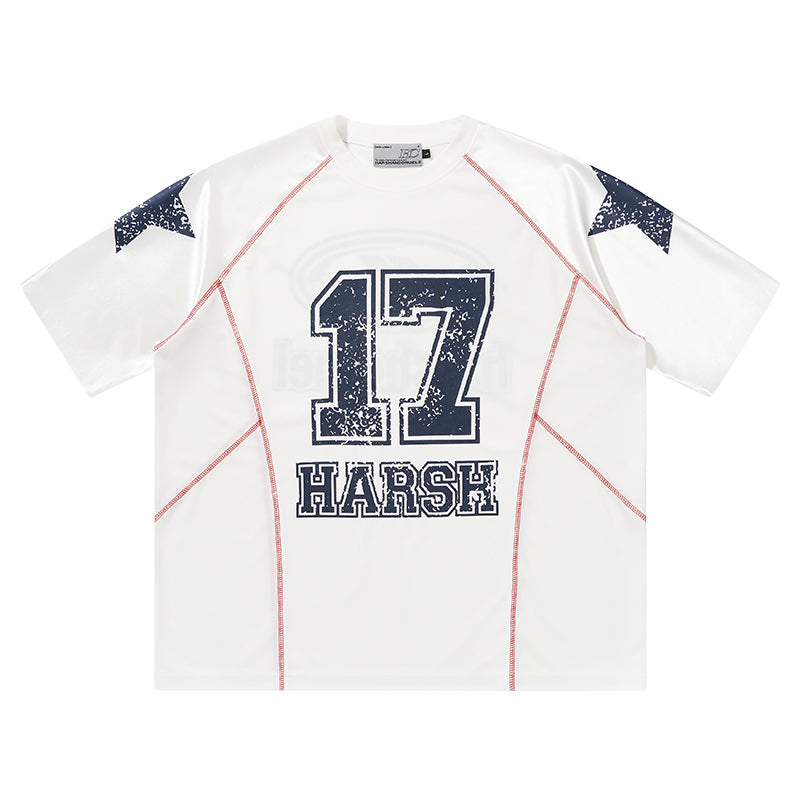 Mesh Panel Raglan Sleeve Boxing Tee