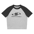 Colorblock Raglan Crop Top