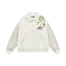 Load image into Gallery viewer, Floral Embroidery Logo Varsity Jacket
