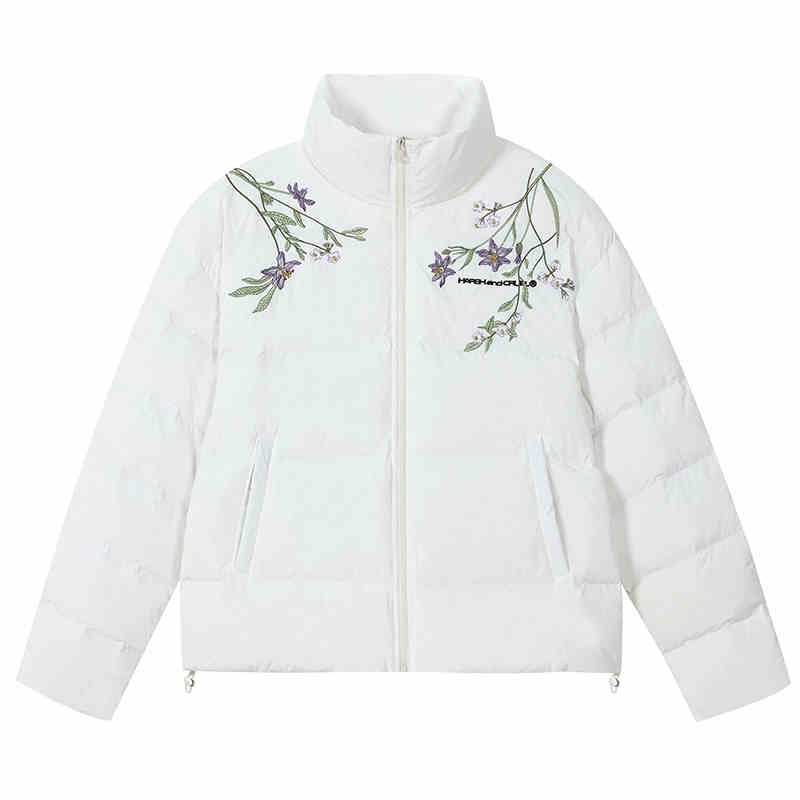 Floral Embroidery Zip HACR Down Jacket – Harsh and Cruel