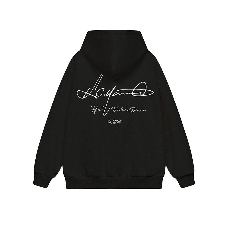 Handwritten Embroidered Zip up Hoodie