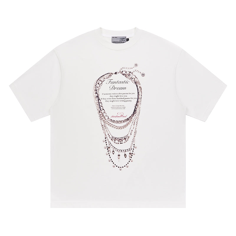 Silver Necklace Printed Tee