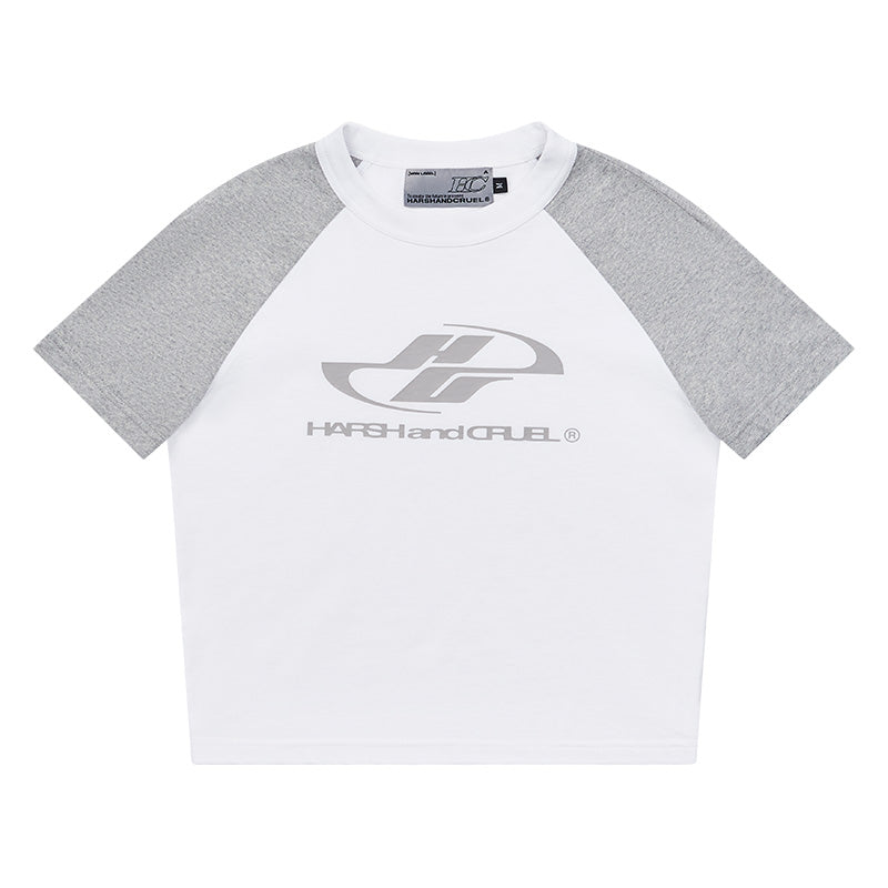 Colorblock Raglan Crop Top