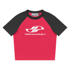 Colorblock Raglan Crop Top