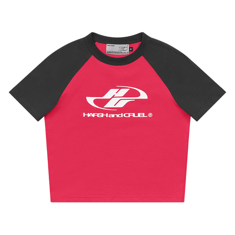 Colorblock Raglan Crop Top