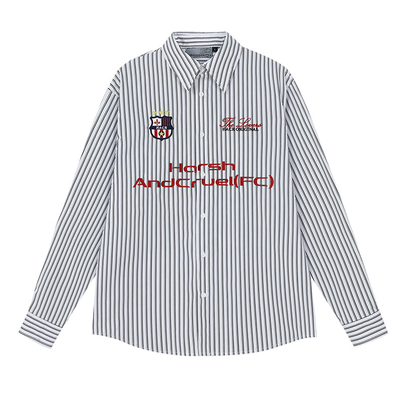 Striped Oversized Embroidered Shirt