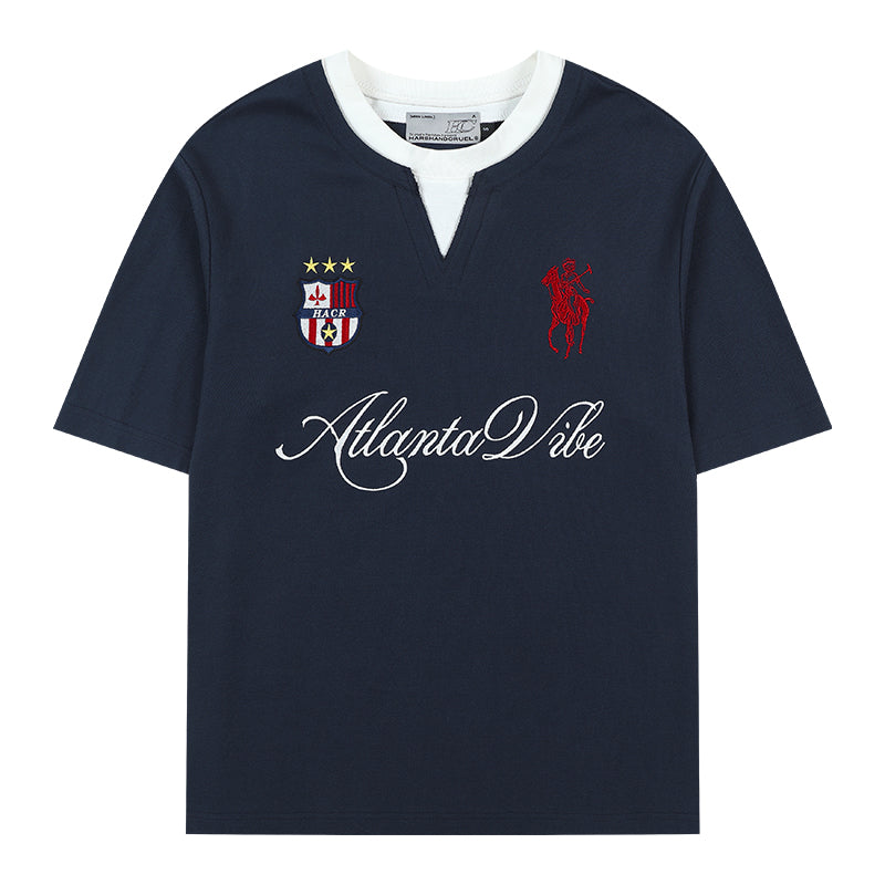 Layered Retro Embroidered Jersey