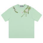 Floral Collar Embroidery Logo Tee