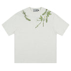 Floral Collar Embroidery Logo Tee