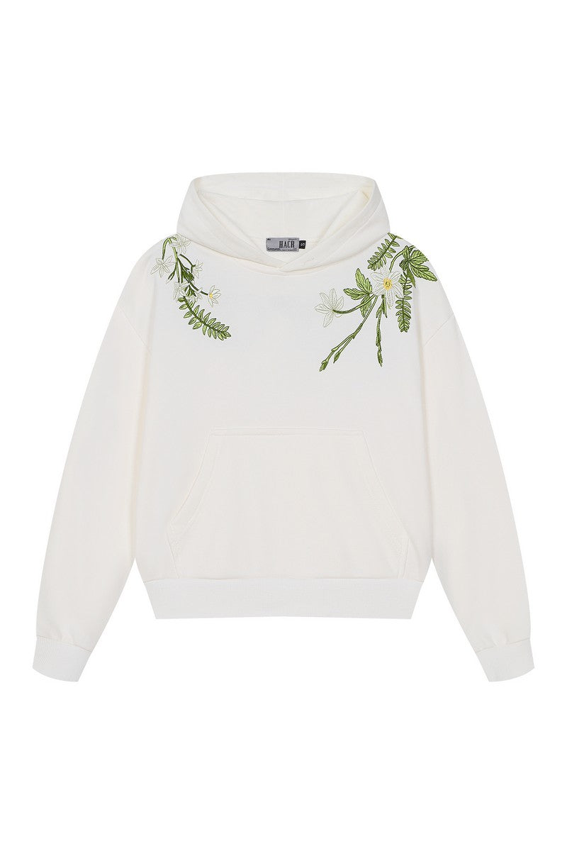 Green Wreath Cropped Hoodie
