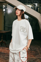 Rhinestone Patch Basic T-Shirt