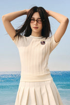 Textured Knit Slim Pullover