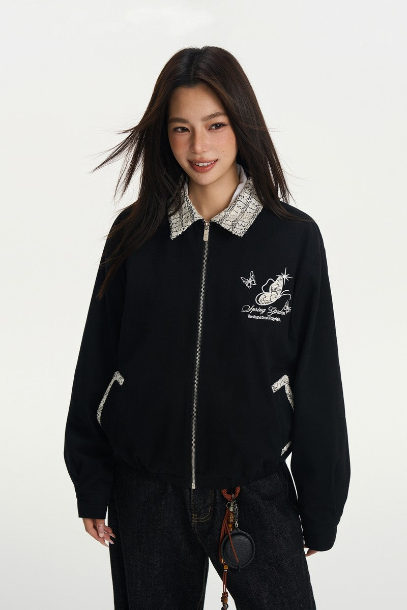 Butterfly Patchwork Collar Jacket