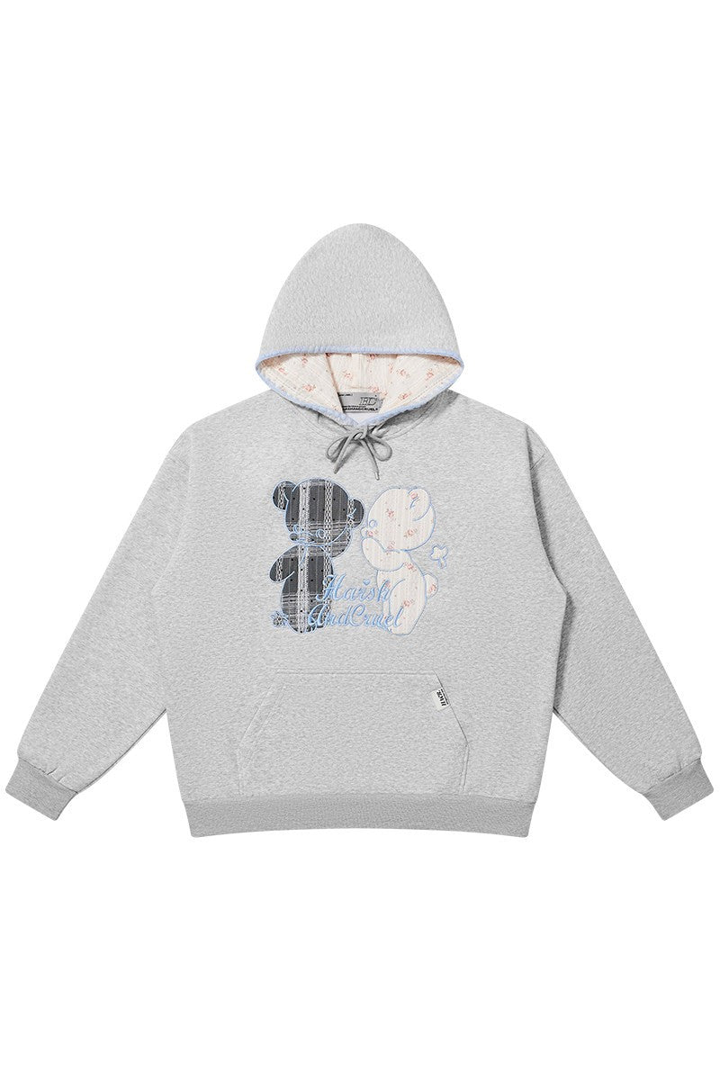 Bear Lace Patchwork Hoodie