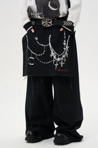 Detachable Drape Wide Leg Pants