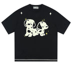 Fuzzy Dog Embroidery T-Shirt