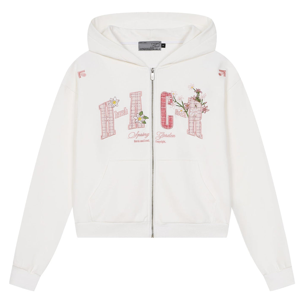 Flower Patchwork Zip Hoodie