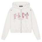 Flower Patchwork Zip Hoodie