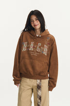 Suede Patchwork Hoodie
