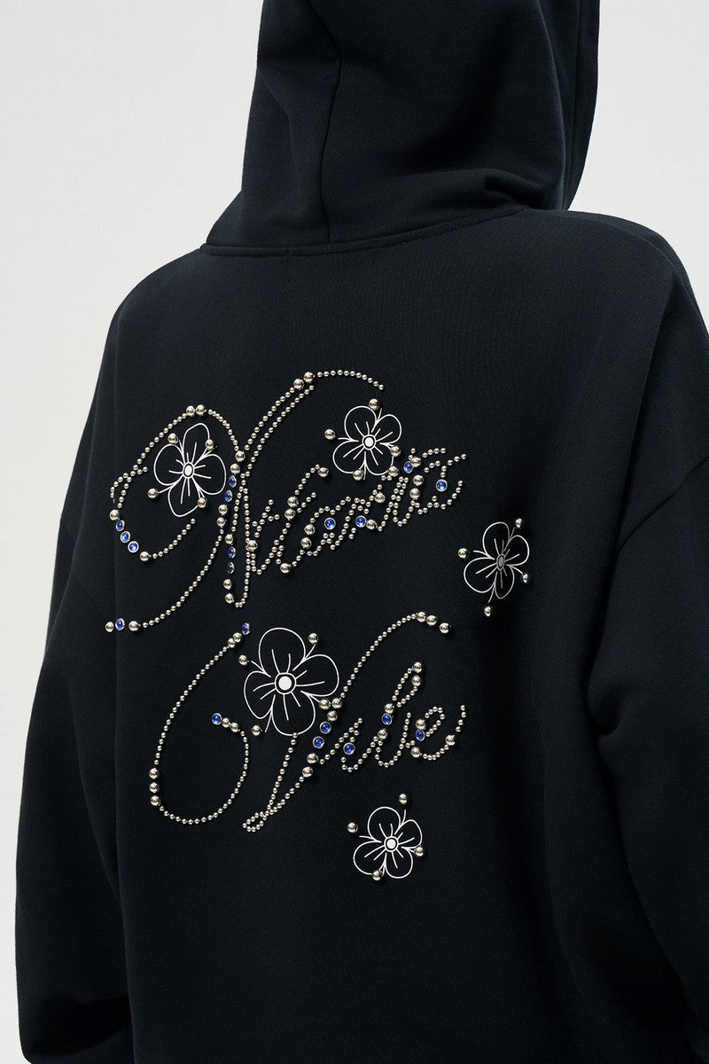 Rhinestone Script Logo Hoodie