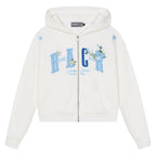 Flower Patchwork Zip Hoodie