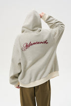 Fleece Stripe Zip Hoodie