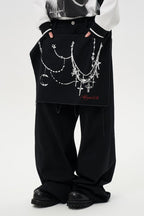 Detachable Drape Wide Leg Pants