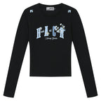Slim Fit Blue Embroidered Tee