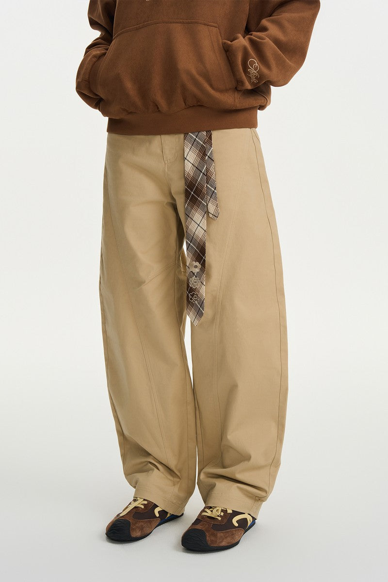 Double Waist Plaid Blade Pants