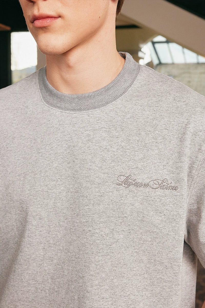 Ribbed Texture Base T-Shirt