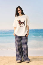 Suede Dog Towel Patch T-Shirt