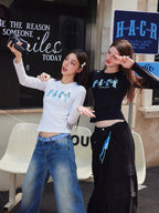 Slim Fit Blue Embroidered Tee