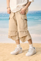 Pleated Pocket Utility Shorts