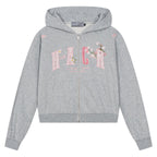 Flower Patchwork Zip Hoodie