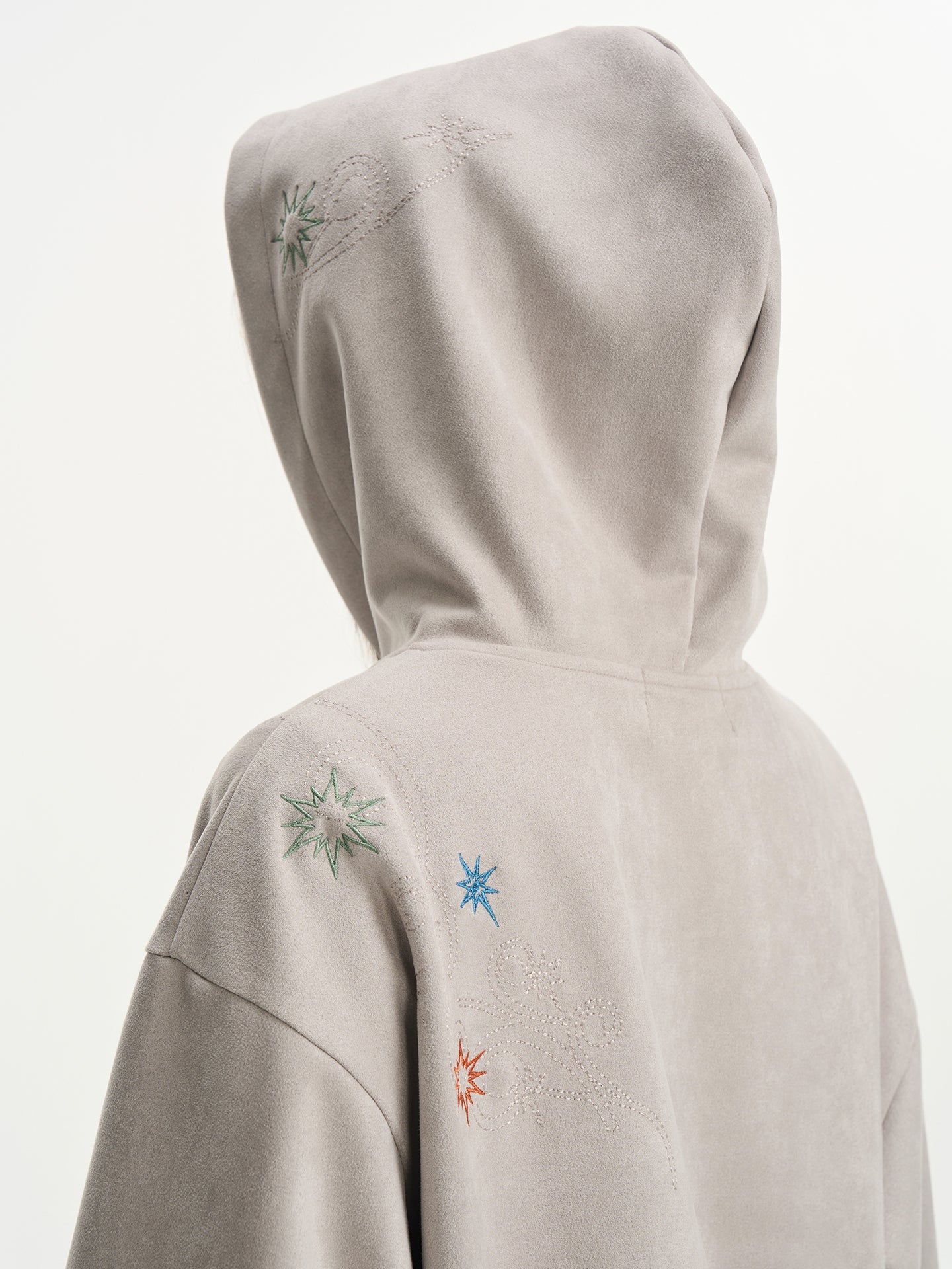 Suede Patchwork Hoodie